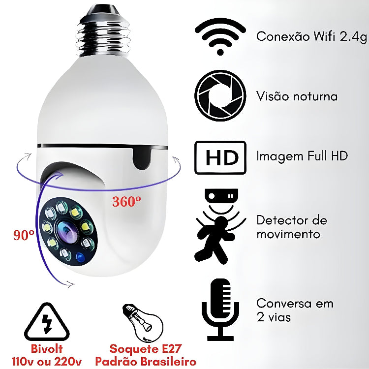 Camera De Segurança WIfi Eagle Eye Bulb